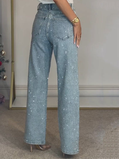 Tara High-Waist Glitter Jeans