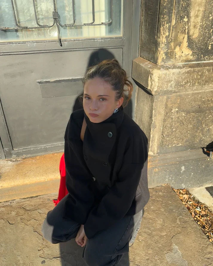 Melissa Trench Coat Jacket with Stand Collar